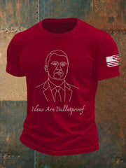 Men's Ideas Are Bulletproof Printed Casual T-shirt