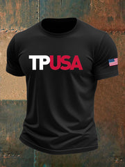 Men's TPAUSA Printed imitation cotton short-sleeved T-shirt