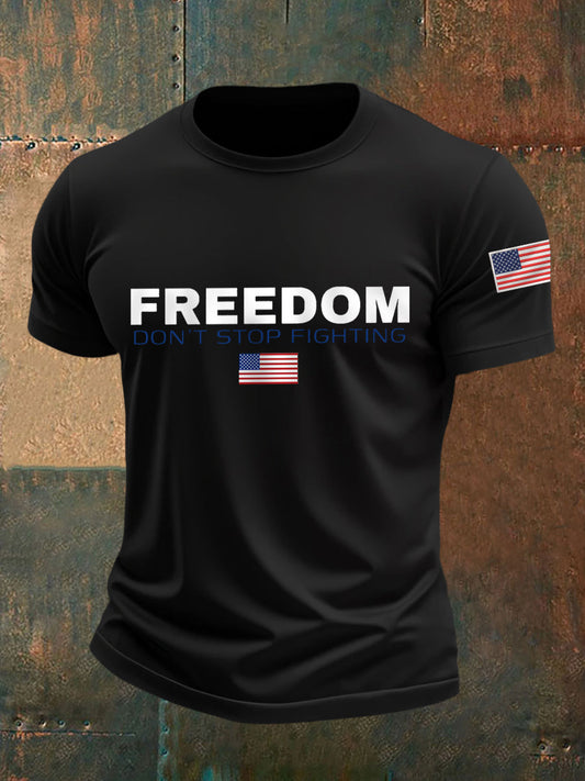 Men's Freedom Don't Stop Fighting R.I.P Charlie Kirk Tee