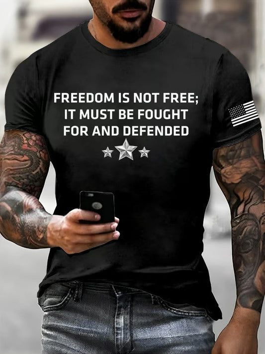Men's Freedom Is Not Free Point Printed T-shirt