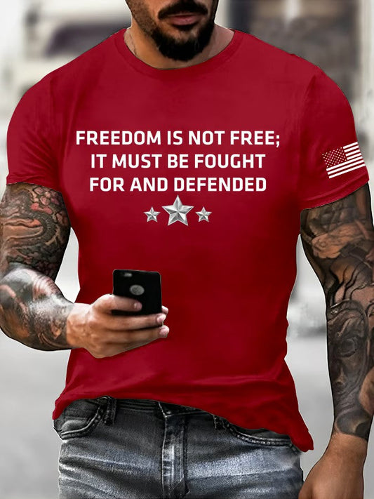 Men's Freedom Is Not Free Point Printed T-shirt