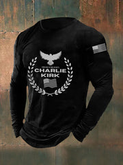 Men's Patriot Print Long Sleeve T-Shirt