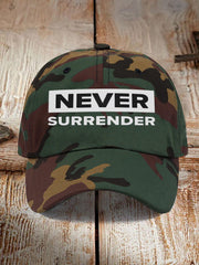 Unisex Never Surrender Print Hat