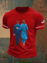 Men's A True Patriot Printed Casual T-Shirt