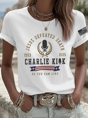 Women's Jesus Defeated Death, So You Can Live R.I.P Charlie Kirk Tee