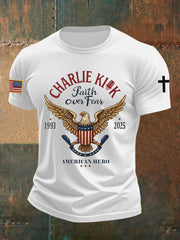 Men's Faith Over Fear American Hero Short-sleeved T-shirt