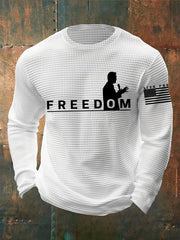Men's Freedom Live Free Print Waffle Long Sleeve T-Shirt