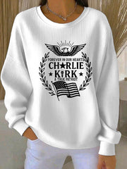 Women's R.I.P Charlie Kirk Casual Loose Long Sleeve Sweatshirt