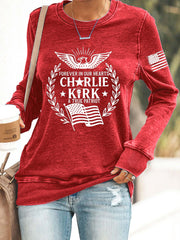 Women's R.I.P Charlie Kirk Long Sleeve Sweatshirt
