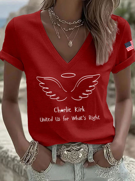 Women's United Us For What Is Right Print Casual T-shirt