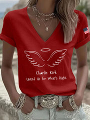 Women's United Us For What Is Right Print Casual T-shirt