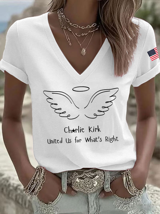 Women's United Us For What Is Right Print Casual T-shirt