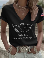 Women's United Us For What Is Right Print Casual T-shirt