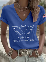 Women's United Us For What Is Right Print Casual T-shirt