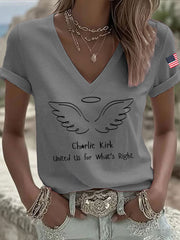 Women's United Us For What Is Right Print Casual T-shirt