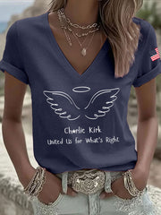 Women's United Us For What Is Right Print Casual T-shirt