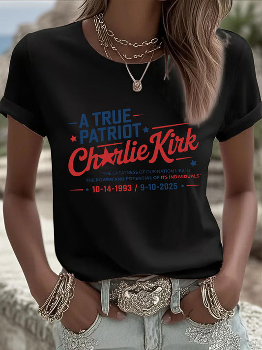 Women's A True Patriot Printed Casual T-Shirt