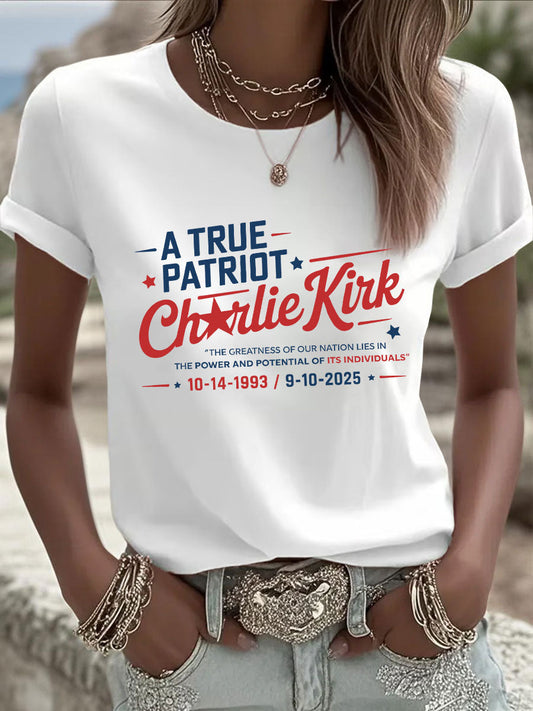 Women's A True Patriot Printed Casual T-Shirt