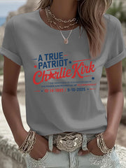 Women's A True Patriot Printed Casual T-Shirt