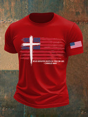 Men's Jesus Defeated Death So You Can Live Charlie Kirk Printed T-shirt