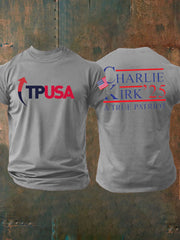 Men's Charlie Kirk Turning Point imitation cotton short-sleeved T-shirt