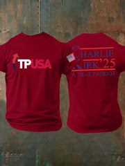 Men's Charlie Kirk Turning Point imitation cotton short-sleeved T-shirt
