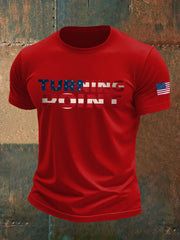 Men's Charlie Kirk Turning Point imitation cotton short-sleeved T-shirt