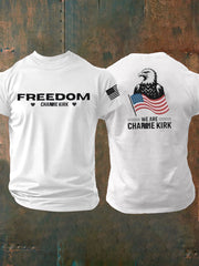 Men's Charlie Kirk Freedom imitation cotton short-sleeved T-shirt