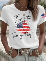 Women's Charlie Kirk Turning Point Iron On Short Sleeve T-Shirt