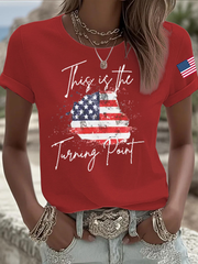 Women's Charlie Kirk Turning Point Iron On Short Sleeve T-Shirt
