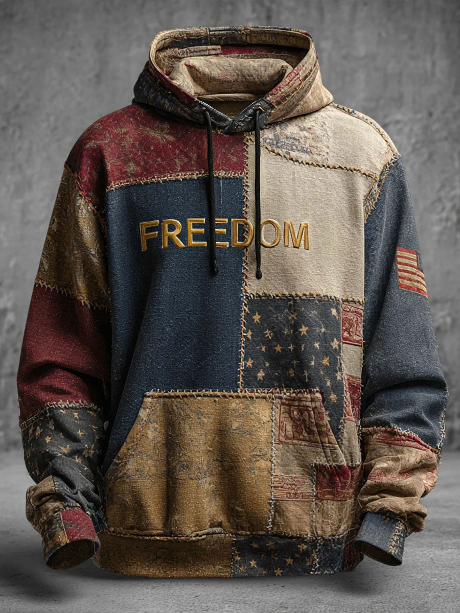 Men's Freedom Printed Casual Hoodie