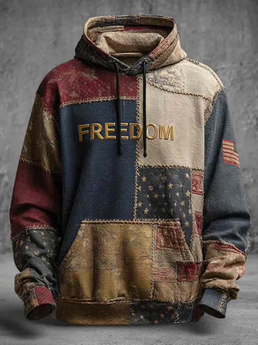 Men's Freedom Printed Casual Hoodie