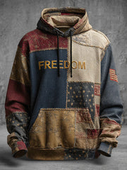Men's Freedom Printed Casual Hoodie