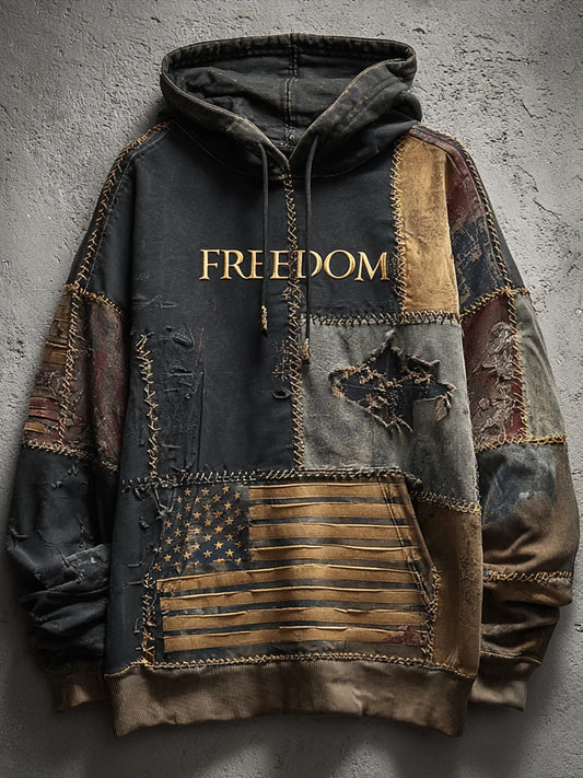 Men's Freedom Printed Casual Hoodie