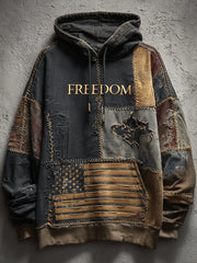 Men's Freedom Printed Casual Hoodie