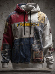 Men's Freedom Printed Casual Hoodie