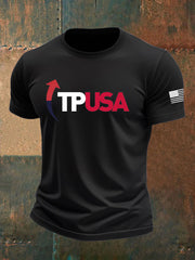 Men's Charlie Kirk Turning Point imitation cotton short-sleeved T-shirt