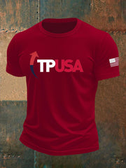 Men's Charlie Kirk Turning Point imitation cotton short-sleeved T-shirt