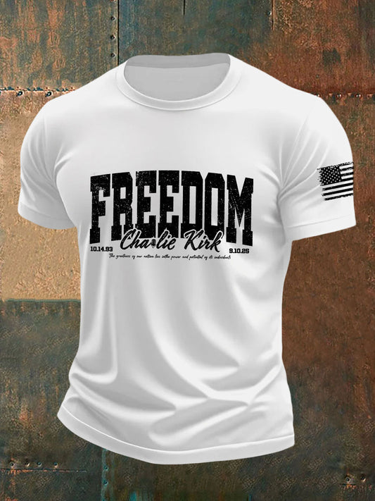 Men's Freedom Printed Casual T-shirt