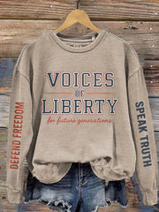 Women's Voice of Liberty For Future Generation Print Sweatshirt