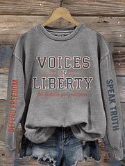 Women's Voice of Liberty For Future Generation Print Sweatshirt