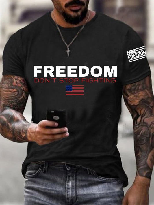 Men's Freedom Don't Stop Fighting R.I.P Charlie Kirk Tee