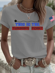 Women's Charlie Kirk Turning Point Iron On Short Sleeve T-Shirt