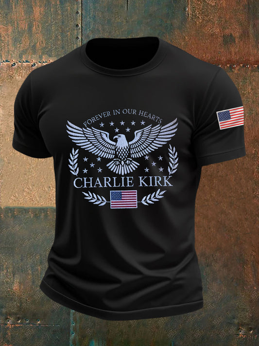 Men's Forever In Our Heart R.I.P Charlie Kirk Tee