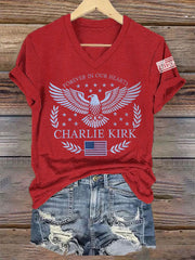 Women's Forever In Our Heart R.I.P Charlie Kirk Tee