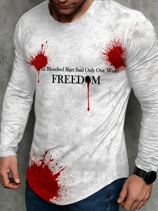 Men's Freedom Printed Casual T-shirt