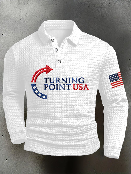 Men's Charlie Kirk Turning Point USA Trump Commemorative  Polo Shirt
