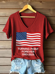 Women's Turning Point Forever Print V-Neck T-Shirt