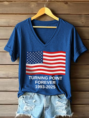 Women's Turning Point Forever Print V-Neck T-Shirt