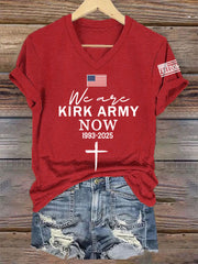 Women's We Are Kirk Army Now! R.I.P Charlie Kirk V-Neck Tee